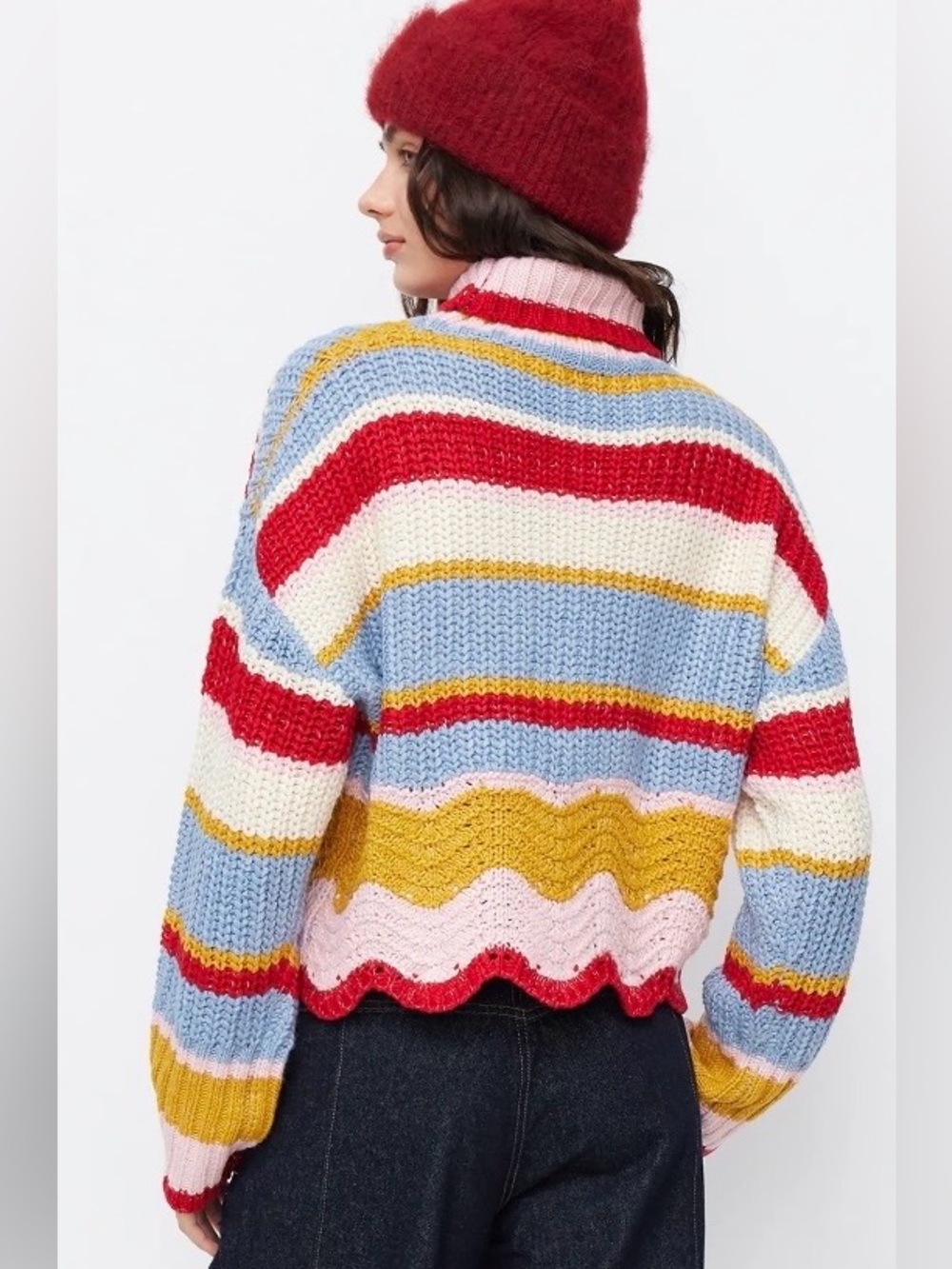 NWT - Cider Striped Turtleneck w Scalloped Hem - Oversized. - Picture 4 of 15